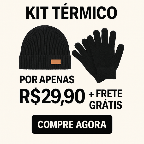 KIT Conjunto Touca Gorro Térmico com Cachecol + Luvas