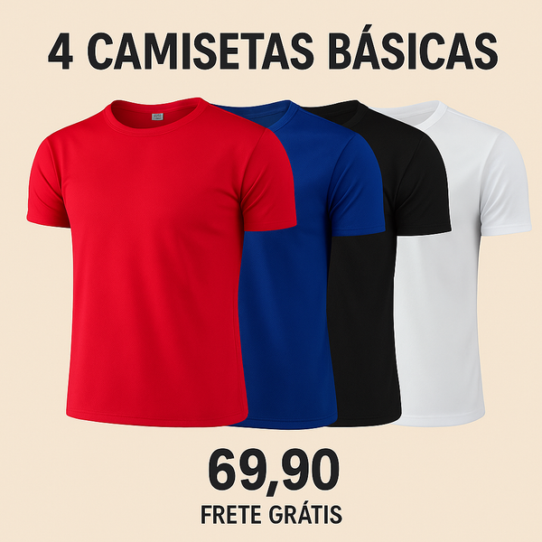 4 Camisetas Basicas Bergstrom