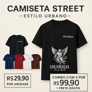 Camiseta Masculina Algodão no Estilo Urbano Streetwear City Of Los Angeles