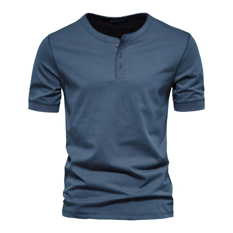 Camiseta Básica Masculina Gola de Botão