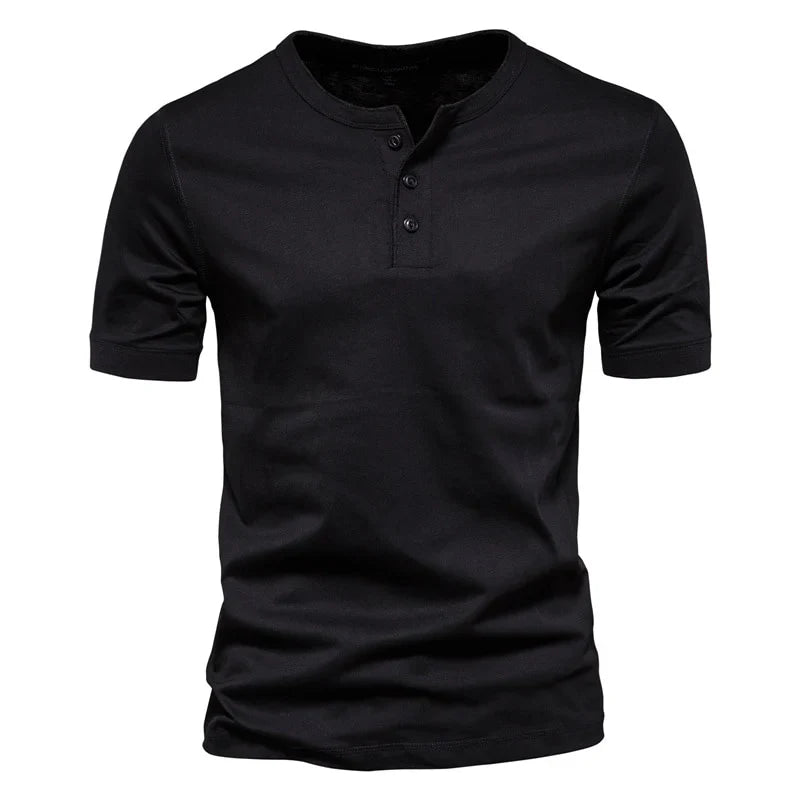 Camiseta Básica Masculina Gola de Botão