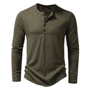KIT 3 Camiseta Manga Longa Gola Henley Masculina