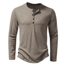 KIT 3 Camiseta Manga Longa Gola Henley Masculina