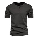 Camiseta Básica Masculina Gola de Botão