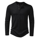 KIT 3 Camiseta Manga Longa Gola Henley Masculina