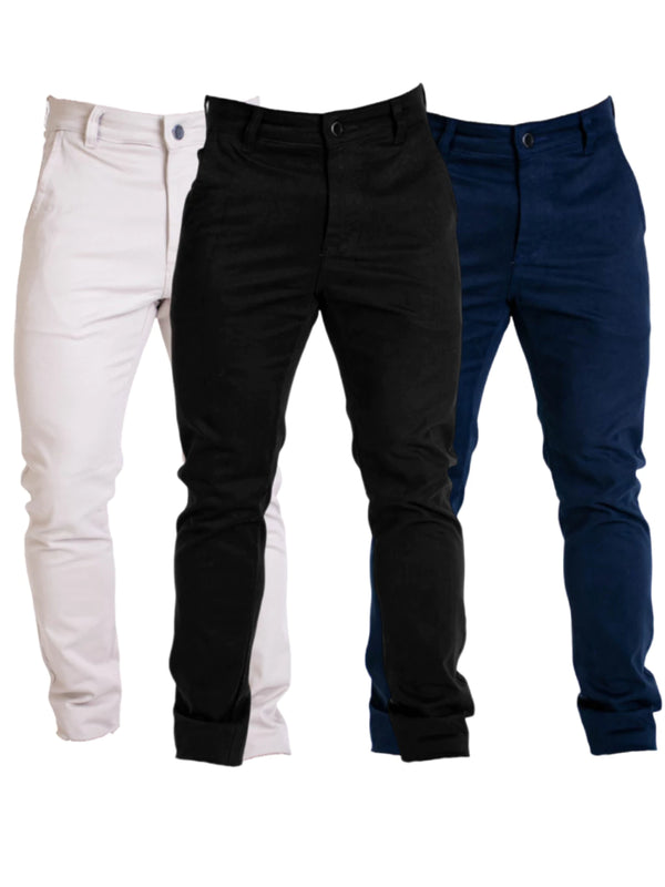 Kit 3 Calças Masculinas Sarja