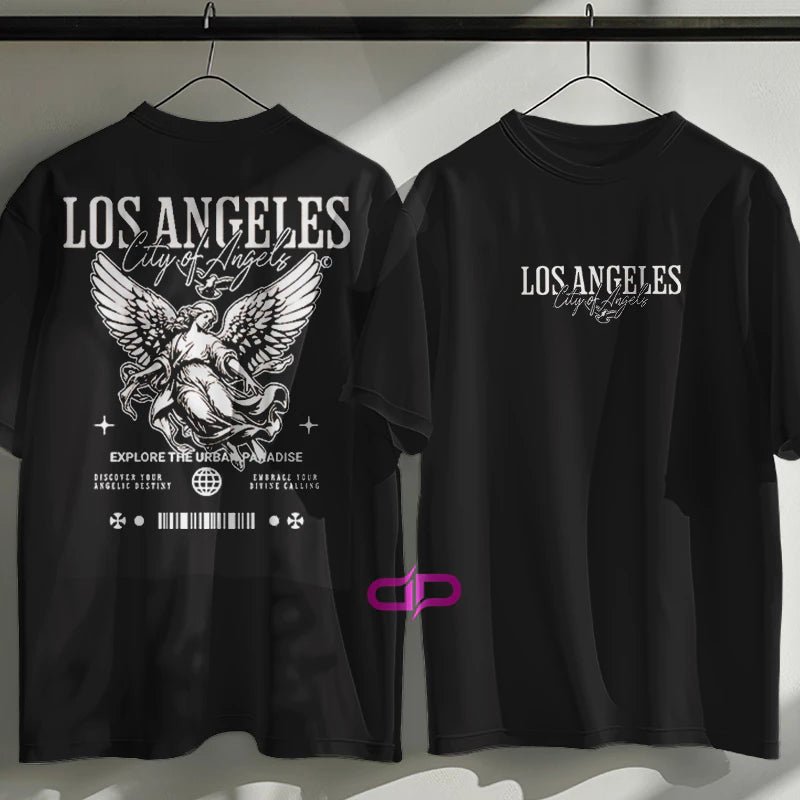 Camiseta Masculina Algodão no Estilo Urbano Streetwear City Of Los Angeles