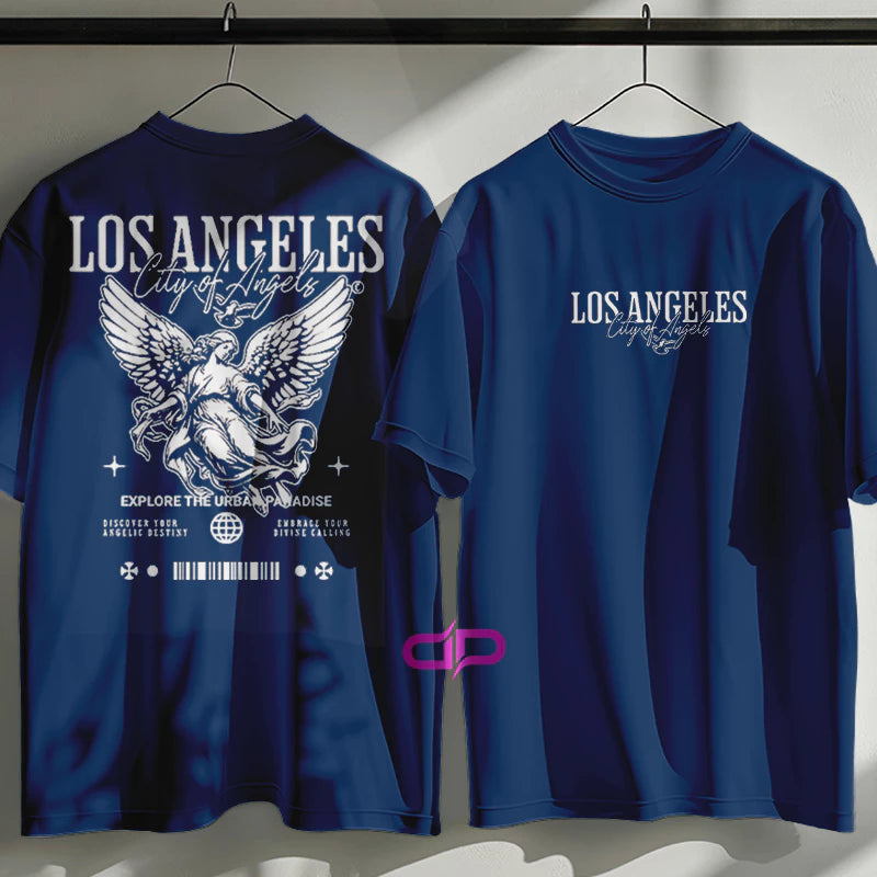 Camiseta Masculina Algodão no Estilo Urbano Streetwear City Of Los Angeles