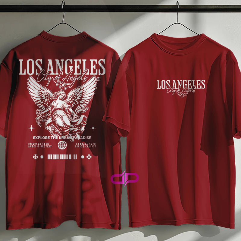 Camiseta Masculina Algodão no Estilo Urbano Streetwear City Of Los Angeles