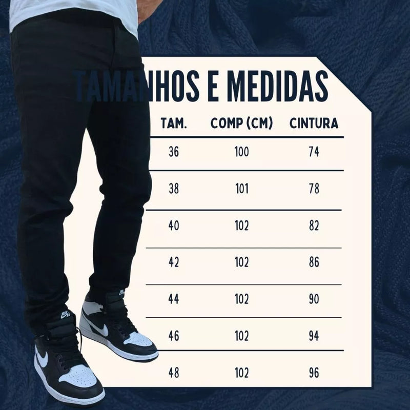 Kit 6 Calças Jeans masculina skinny com elastano linha premium - ATACADO