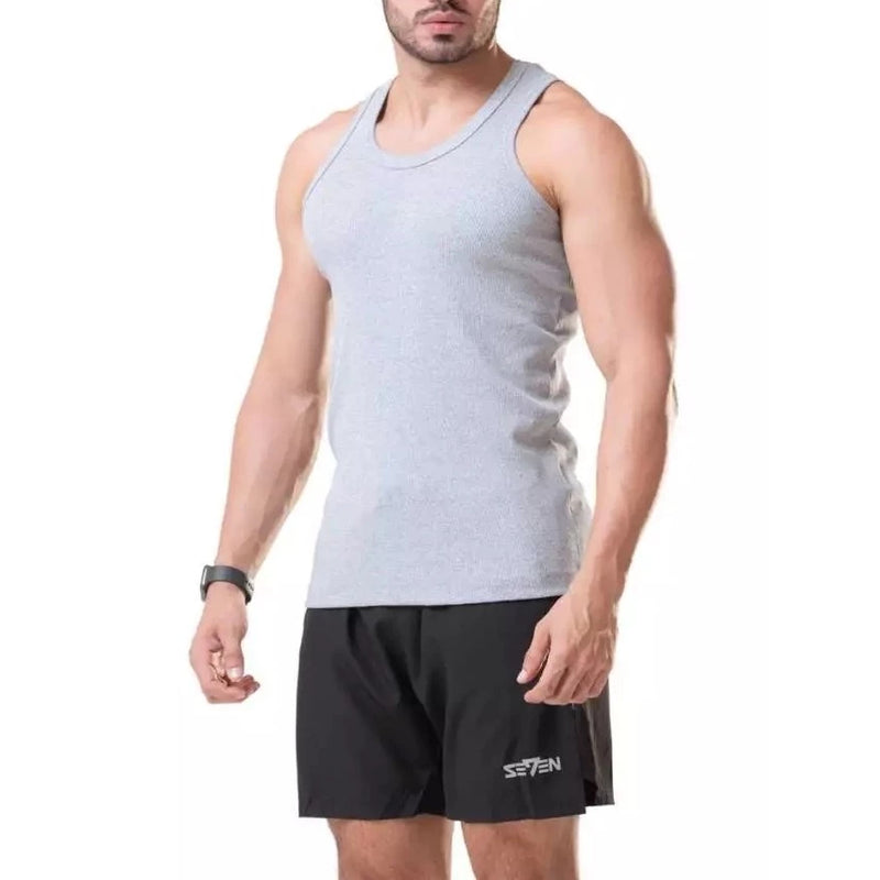 Kit C/3 Regata Premium Masculina Modelo Americano Canelada Algodão e Elastano Malha Encorpada Ultra Conforto