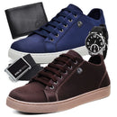 Kit 2 Tênis Masculino Polo Fran Sapatênis Básico Casual Com Carteira Cinto e Relógio London