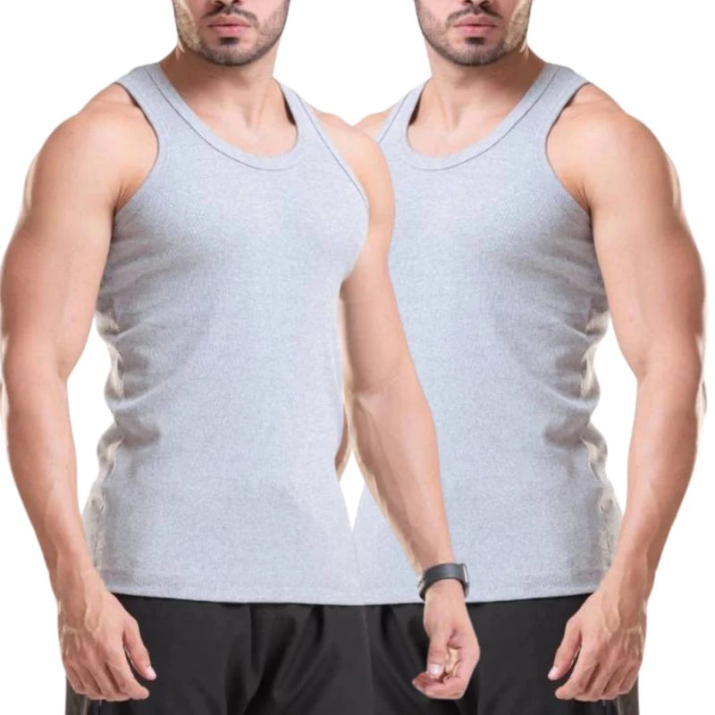 Kit C/3 Regata Premium Masculina Modelo Americano Canelada Algodão e Elastano Malha Encorpada Ultra Conforto