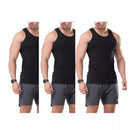 Kit C/3 Regata Premium Masculina Modelo Americano Canelada Algodão e Elastano Malha Encorpada Ultra Conforto