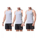 Kit C/3 Regata Premium Masculina Modelo Americano Canelada Algodão e Elastano Malha Encorpada Ultra Conforto