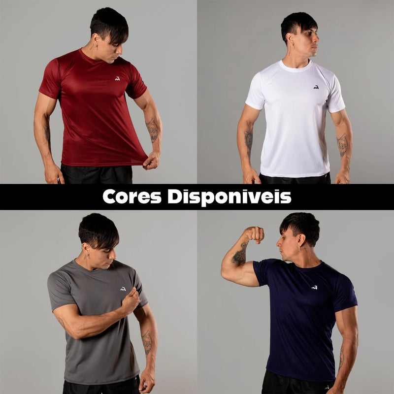 Kit 4 Camiseta Dry Masculina Manga Curta Fitness Academia Corrida CrossFit Poliester Premium