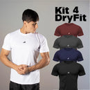 Kit 4 Camiseta Dry Masculina Manga Curta Fitness Academia Corrida CrossFit Poliester Premium