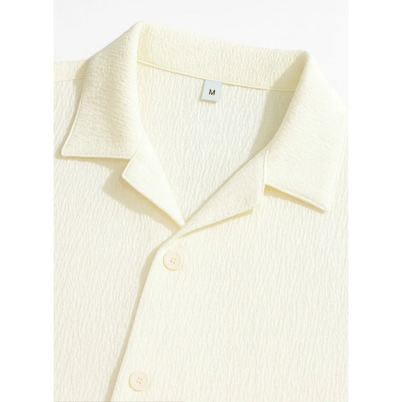 Camisa  Old Money Premium Casual Masculina Texturizada Com Botões