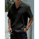 Camisa  Old Money Premium Casual Masculina Texturizada Com Botões
