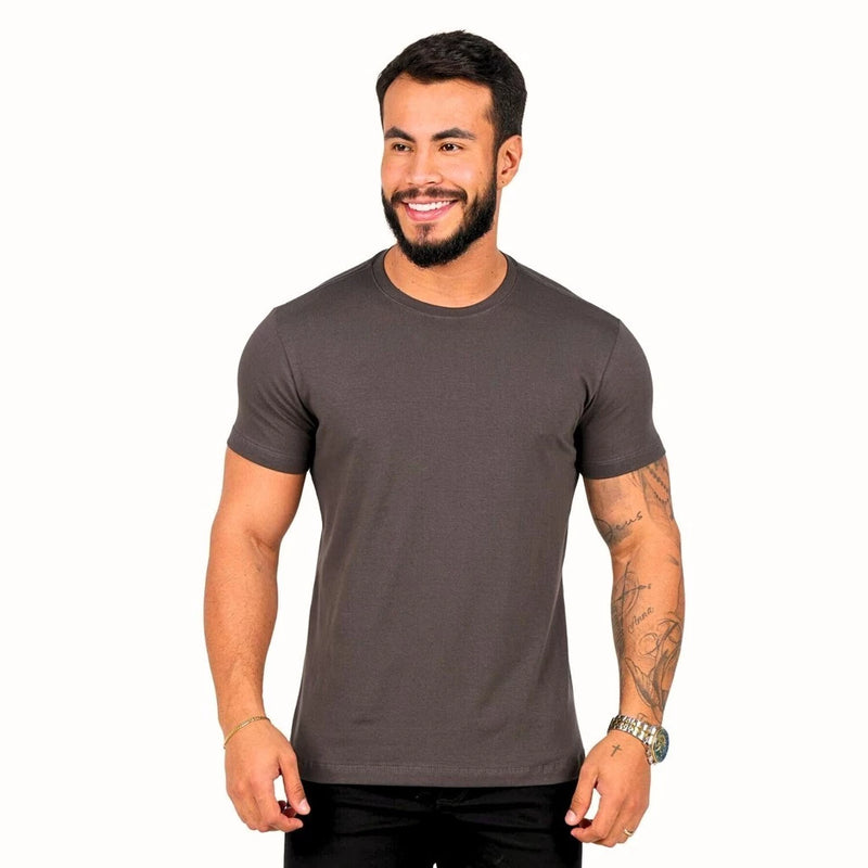Camiseta Masculina Camisa Basica Algodão Egípcio Não Amassa