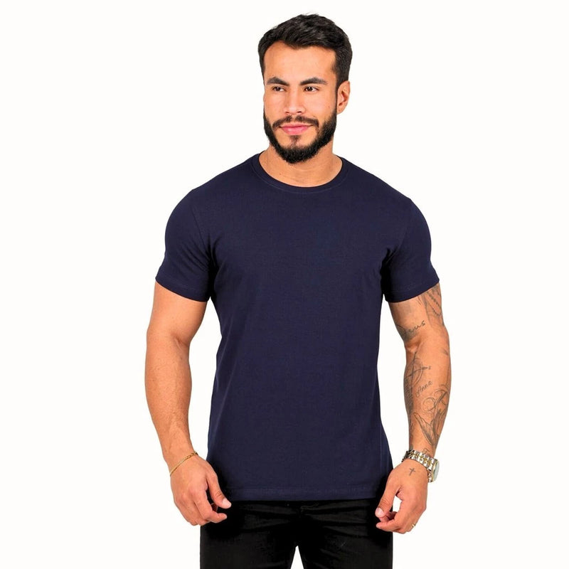 Camiseta Masculina Camisa Basica Algodão Egípcio Não Amassa