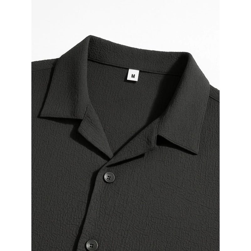 Camisa  Old Money Premium Casual Masculina Texturizada Com Botões